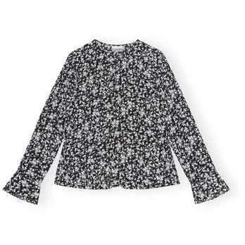 Printed Crepe O-neck Blouse