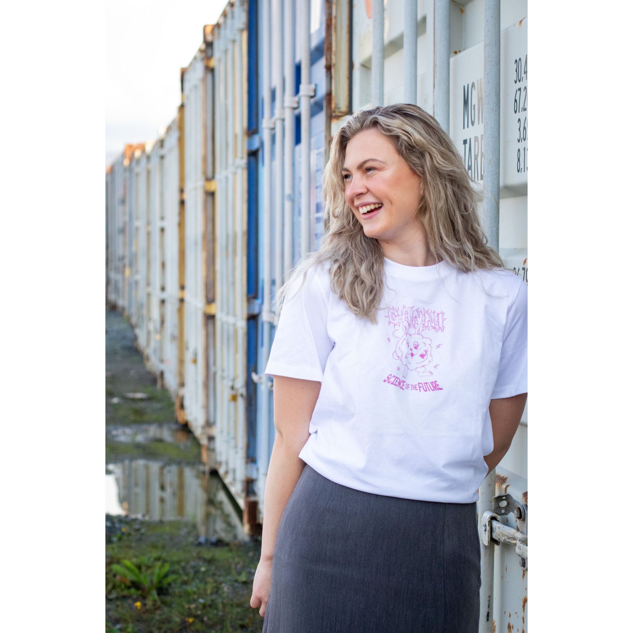 Basic jersey pink bunny relaxed T-shirt