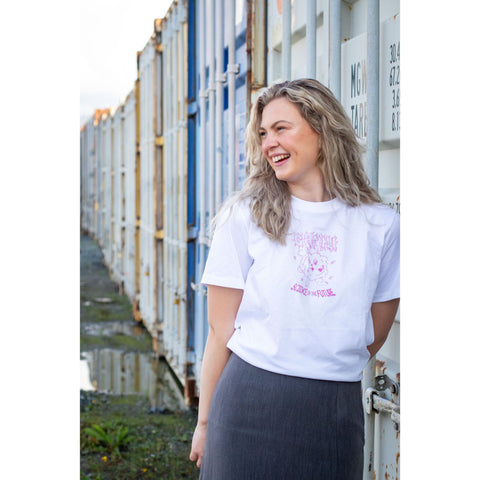 Basic jersey pink bunny relaxed T-shirt