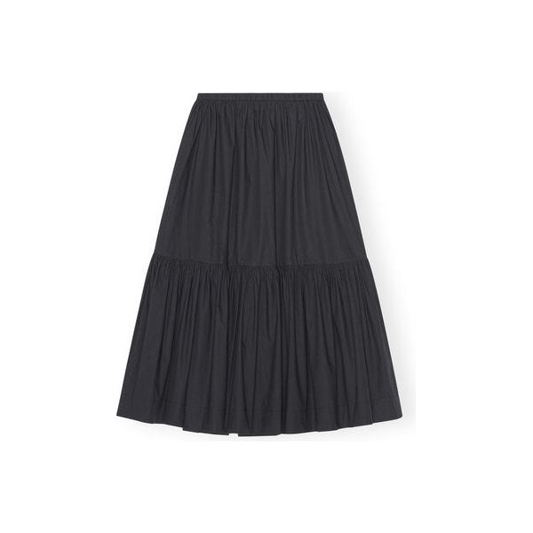 Cotton Poplin Maxi Flounce Skirt