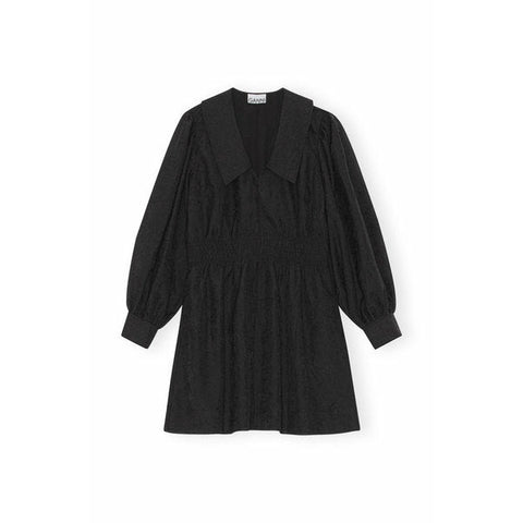 Crinkled Georgette Collar Smock Mini Dress