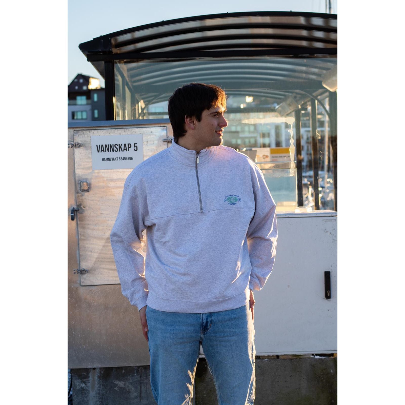 M. Mezzanine Sporty Half Zip Herre