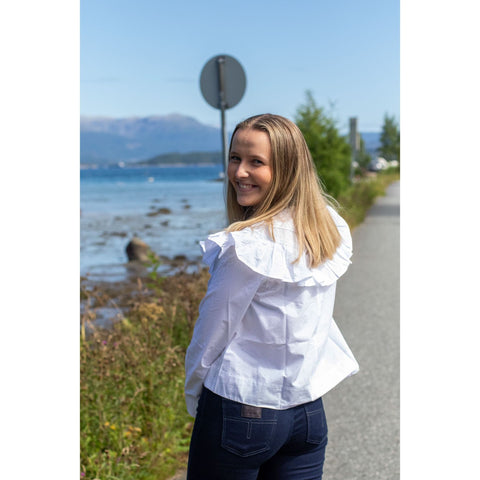 Cotton Poplin Frill Blouse