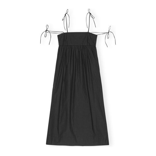 Cotton Poplin String Midi Dress