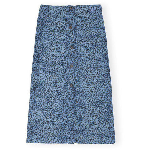 Printed Crepe Ruched Skirt