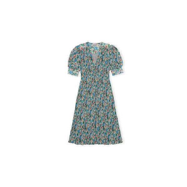 Pleated Georgette Midi Dress