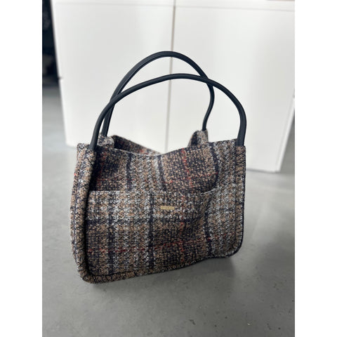 Day Woolen Check Small Shopper