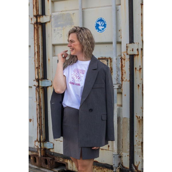Basic jersey pink bunny relaxed T-shirt