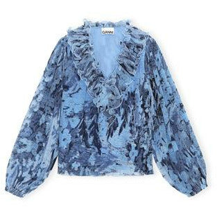 V-Neck Ruffle Blouse