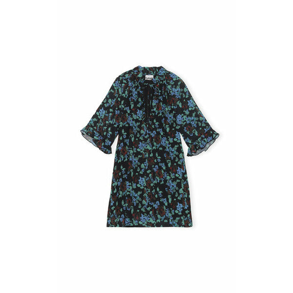 Printed Light Crepe V-neck