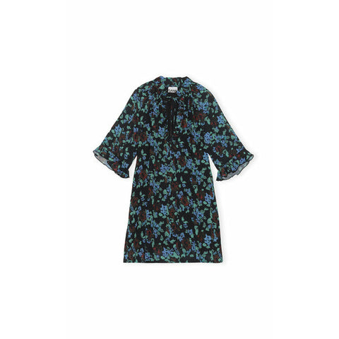 Printed Light Crepe V-neck