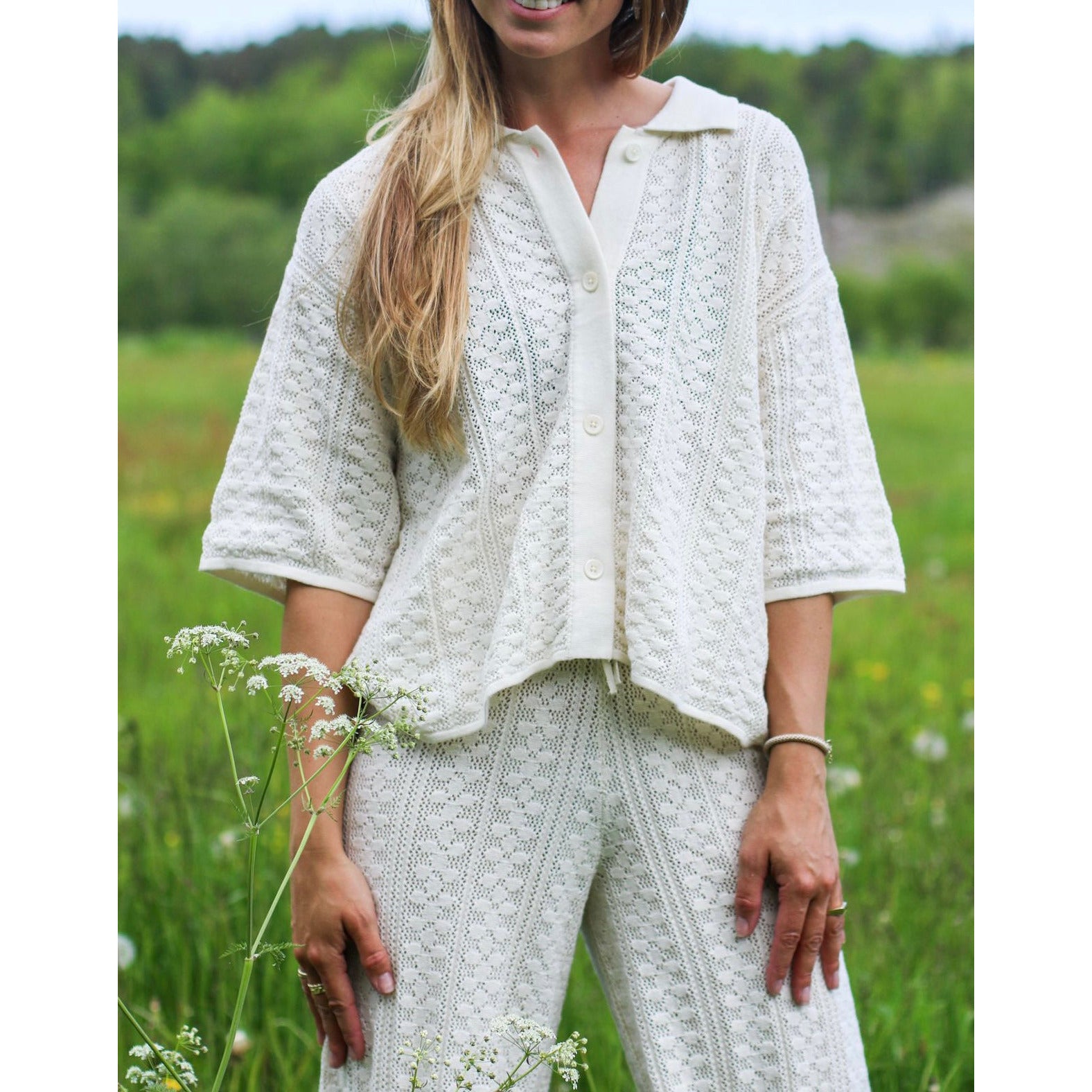 Loch Crochet Knit Shirt