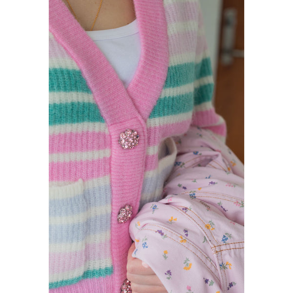 Soft Wool Cardigan Stripe