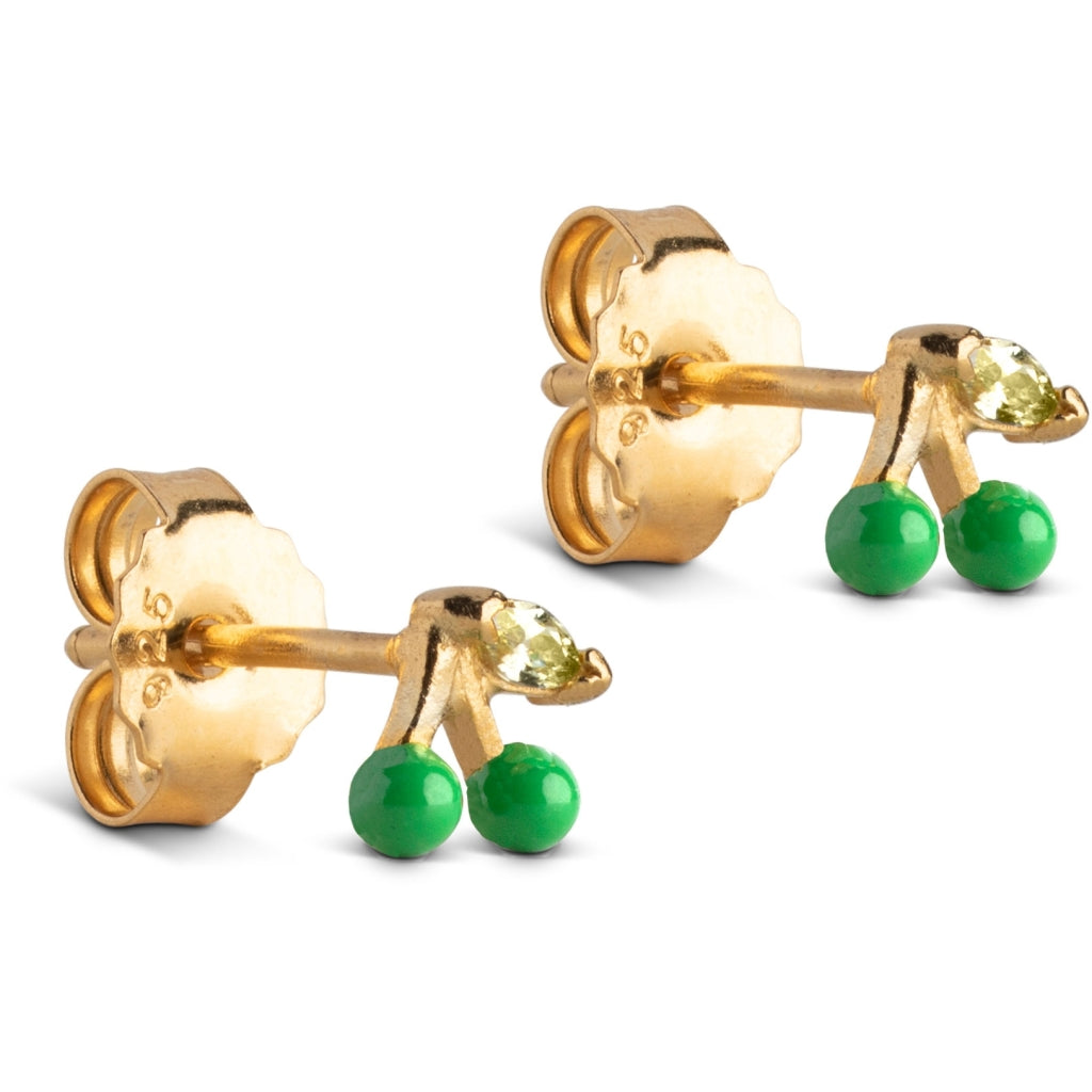earring, cherry green