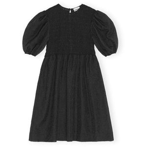 Crinkled Georgette Smock Midi Dress