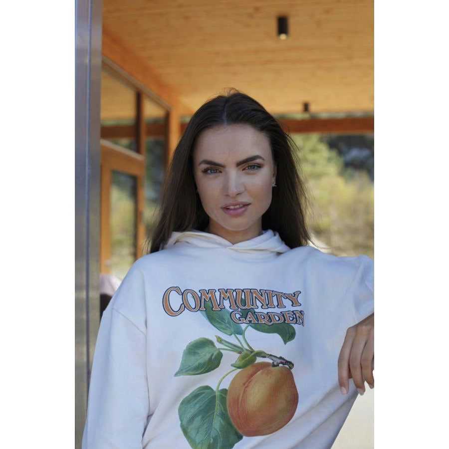 W. Regular Peach Print Hoodie
