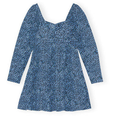 Printed Crepe Mini Dress