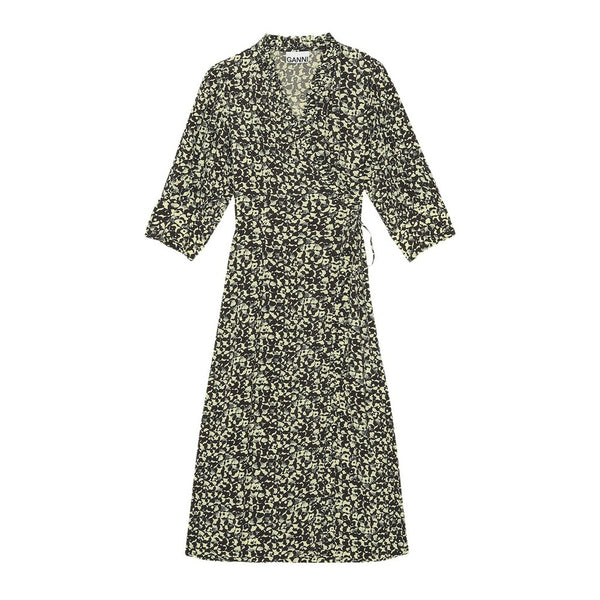 Printed Crepe Wrap Ruffle