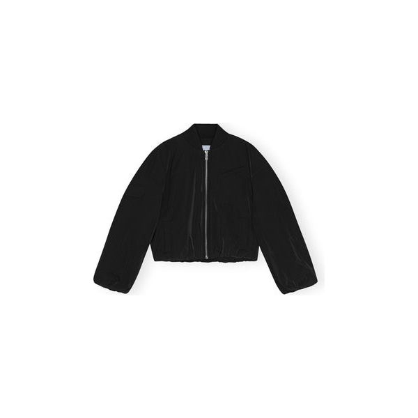 Light Twill Oversized Short Bomber Jacket