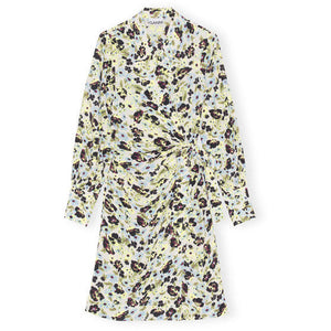 Printed Crepe Wrap Dress