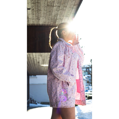 Print Denim Oversized Jacket