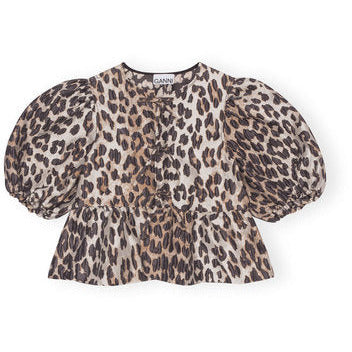 3D Jacquard Peplum Blouse