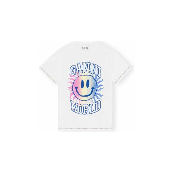 Ganni Smiley Face T Shirt GANNI Women's Smiley Face Logo T-Shirt