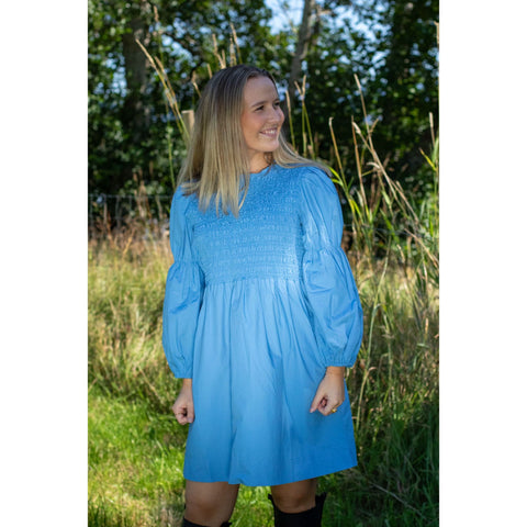 Cotton Poplin Mini Smock Dress