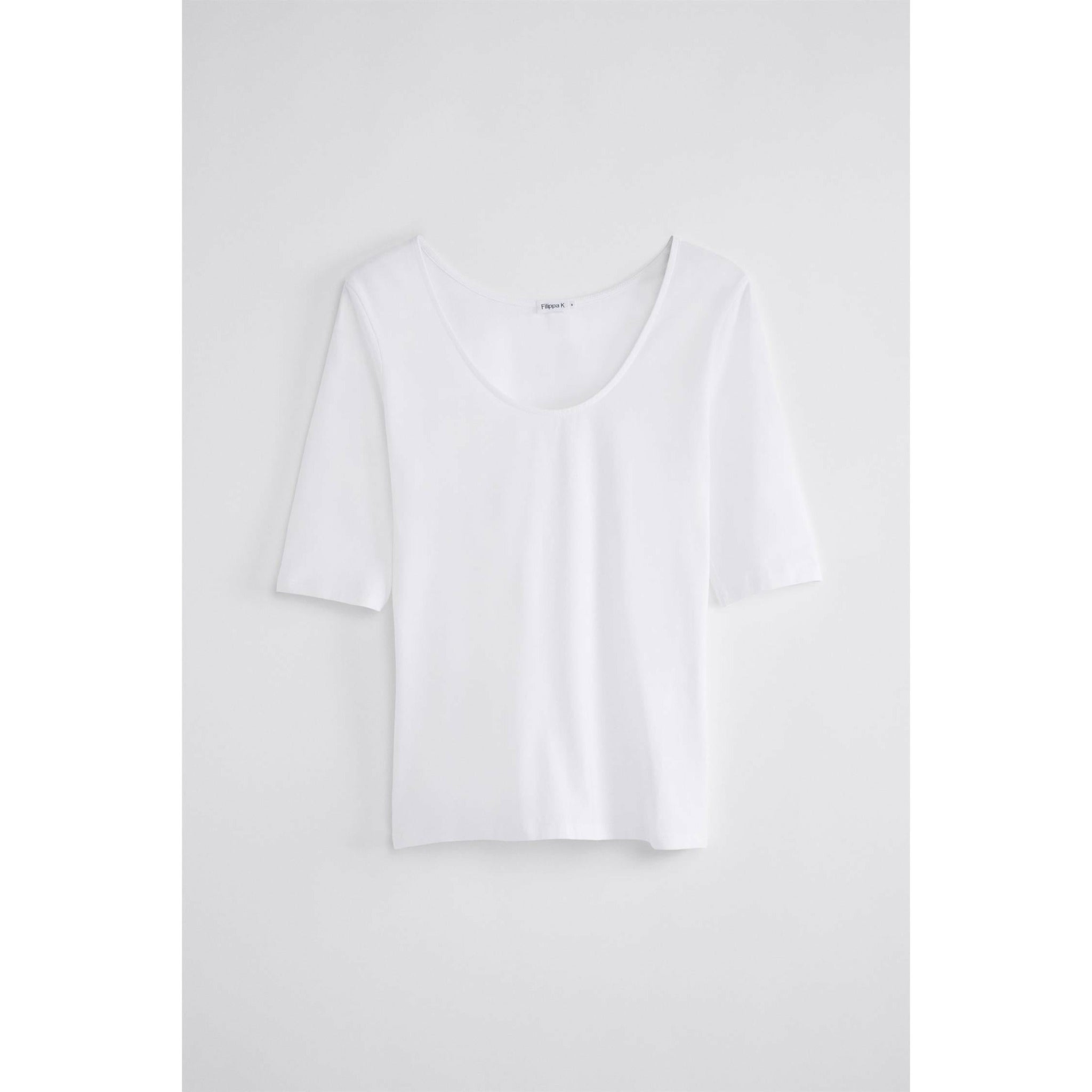 Cotton Stretch Scoop Neck Top