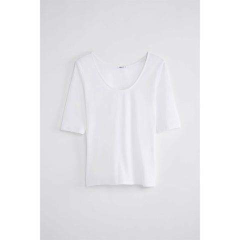 Cotton Stretch Scoop Neck Top